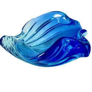 Murano Seguso Art Glass Shell Centerpiece Bowl by Alfredo Barbini Excellent Cond